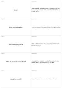 News Values: Lecture Notes | JMC 2033 - Writing for the Mass Media