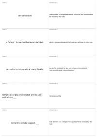 Sexual Scripts and Attitudes: An Exploration of Sexual Behavior and Expectations