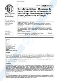 NBR 14712 - Elevadores eletricos - Elevadores de carga monta-cargas e elevadores de maca