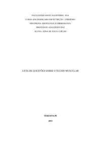 Questões resolvidas sobre Tecido Muscular