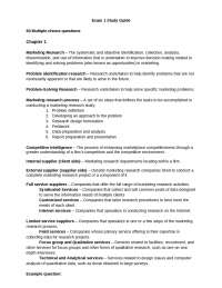 Exam 1 Study Guide - Marketing Research | MKT 319