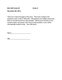 45 Solved Questions in Exam 4 on the Biology Principles | BIOL 3301