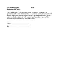 Genetics - Solved Examination 1 Questions | BIOL 3301
