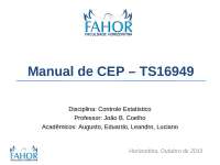 Controle Estatístico do Processo (CEP) - ISO/TS 16949