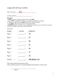 Exam 2 Answer Key - Principles of Biology I | BSCI 105 - Docsity