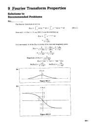 Fourier Transform Practice 2 Solutions - Linear System Analysis I | ECE ...