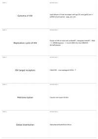 HIV/ AIDS | MMG 463 - Medical Microbiology