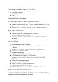 TEMA 1 PSICOLOGÍA DE LA PERSONALIDAD - Apuntes de Psicología de la ...