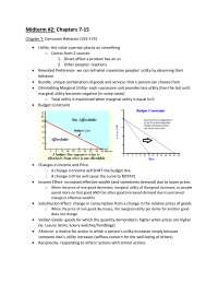 Consumer Behavior - Midterm Exam 2 Study Guide | ECON 200 - Docsity