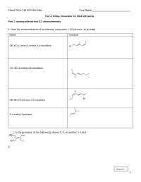 5 Problems On Organic Chemistry Exam 4 Chem 241a Docsity
