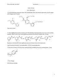 5 Problems On Organic Chemistry Exam 4 Chem 241a Docsity