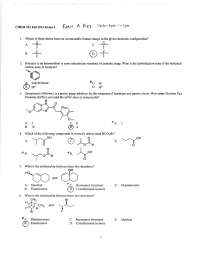 Elementary Organic Chemistry I - Exam 1A with Answer Key | CHEM 232