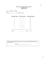 Midterm Examination 1 with Answer Key - Organic Chemistry II | CHEM 241 ...