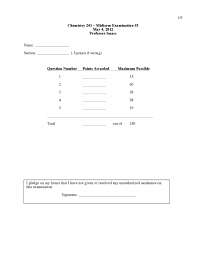 Organic Chemistry II - Midterm Exam 3 Questions | CHEM 241 - Docsity