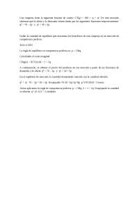 Solución al problema de equilibrio de suministro y demanda en un mercado perfecto - Prof. 