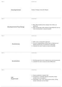 Terms and Concepts in Developmental Psychology: From Infancy to Adulthood