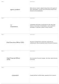 Chapter 1: The Corporation | FIN 357 - BUSINESS FINANCE
