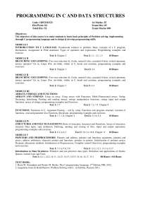 VTU 1ST SEM PROGRAMMING IN C AND DATA STRUCTURES 14PCD13 NOTES
