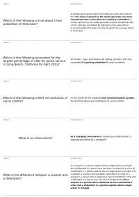 CJ110 Exam #1 | CJ 110 - Intro to Criminal Justice | Quizzes Criminal ...
