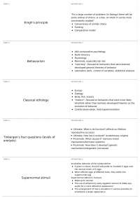 Animal Behavior & Psychology: Krogh's Principle, Behaviorism, Ethology
