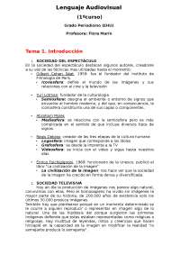 Lenguaje audiovisual - Apuntes de Comunicación Audiovisual - Docsity