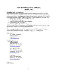 Syllabus Schedule for Food Microbiology | NFSC 430