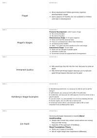 Piaget and Kohlberg's Theories on Moral Development: Stages, Principles, and Foundations