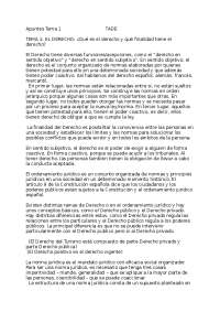 Apuntes sobre el Derecho: Funciones, Normas y Ordenamiento Jurídico - Prof. Moliner Navarr
