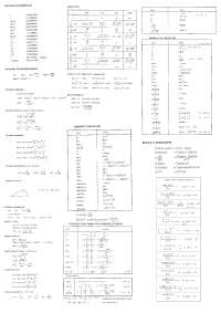 Formulario breve Analisi 1 (trigonometria, derivate ed integrali)