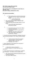 Exam 2 Study Guide | The United States 1492-1865 | HIS 315K
