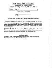 Test 2 with Key for College Physics II | PHY 2054 - Docsity