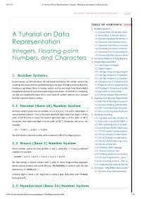 A Tutorial On Data Representation Integers Floating Point Numbers And Characters Docsity