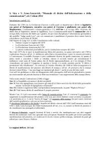 riassunto Manuale diritto della comunicazione ed informazione- sica e zeno zencovich