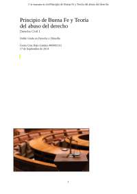 Principio de Buena Fe y Teoría del abuso del derecho Derecho Civil I ...