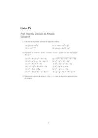 Exercícios Cálculo II: Derivadas Parciais 2ª Ordem e Ponto Mínimo/Máximo