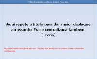 Modelo de Apresentações: Teoria do Boa Apresentação