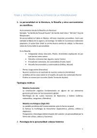 TEMA 1: INTRODUCCIÓN AL ESTUDIO DE LA PERSONALIDAD La per - Apuntes de ...