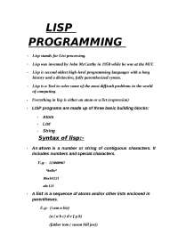 Lisp programming