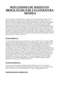 Reflexiones de Sebastian Brock sobre la literatura aramea