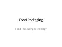 Tikekar Food Packaging - Study Notes | NFSC 412