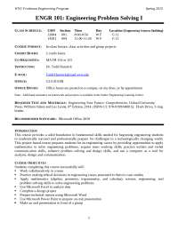 Introductory Course, Syllabus for Engineering Problem Solving 1 | ENGR ...