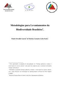 Metodologias para levantamentos da biodiversidade brasileira