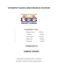 Student Data &Finace project report