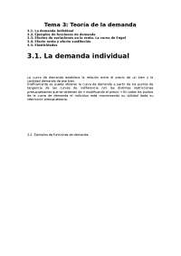 La demanda individual - Apuntes de Microeconomía - Docsity