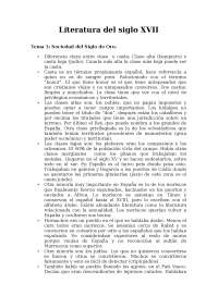Apuntes de literatura del siglo XVII