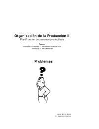 Organización de la producción II: Planificación de procesos de producción