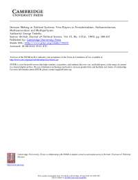 Veto Players in Presidential and Parliamentary Systems: Impact on Policy Change