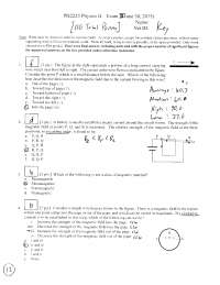 Physics II exercices solved for exam II, June 2015 | PH 2223 - Docsity