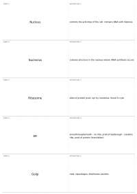 Cell Biology and Genetics: Key Terms and Definitions