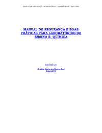 MANUAL DE SEGURANÇA E BOAS Praticas em Laboratório de Química